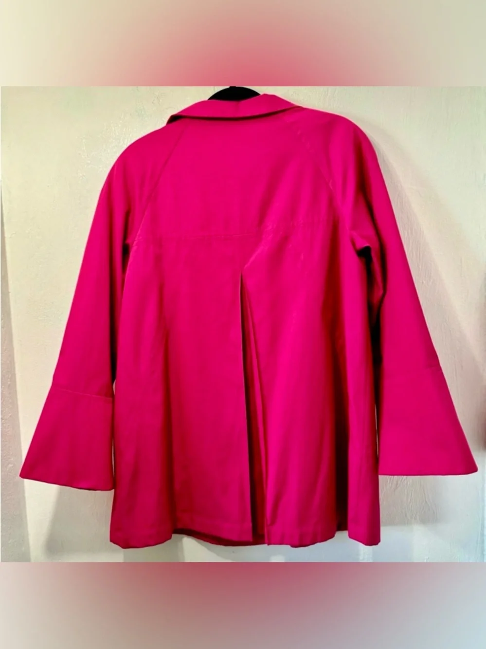 Gallery Retro Bright Pink Single-Breasted Swing Coat.Vintage Vibes.Size S